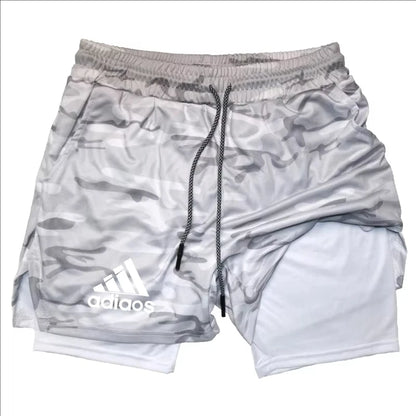 Men's 2-in-1 Compression Gym Shorts Quick Dry