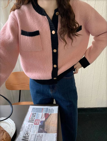 Autumn O-Neck Sweater Cardigan Women Knitted Jacket