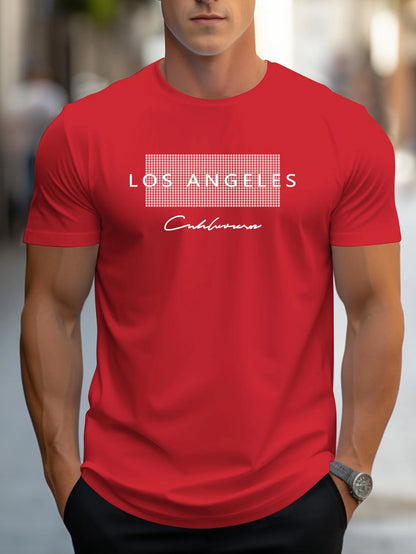 Men's Cotton LA Graphic T-Shirt – Summer Casual