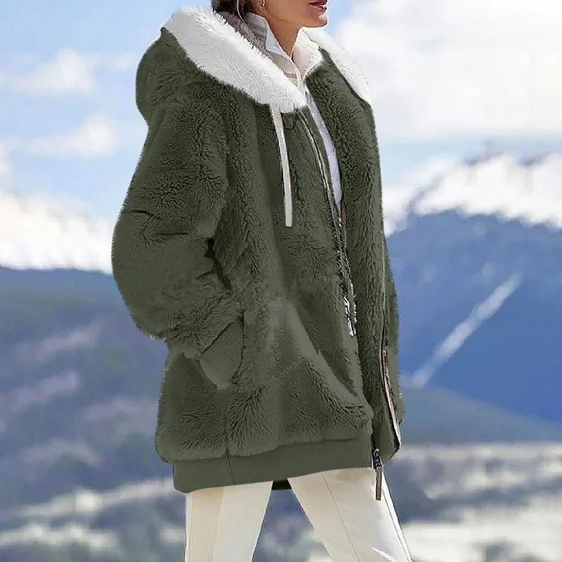 Women's Winter Hooded Fleece Coat