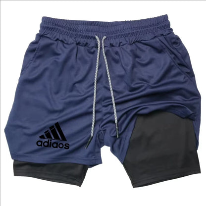 Men's 2-in-1 Compression Gym Shorts Quick Dry