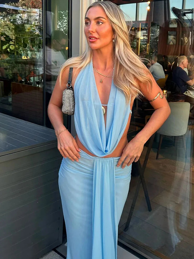 Sisterlinda Mesh Lace 2-Piece Party Set