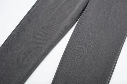 TRAFZA Women High Waist Slim Pants Office & Street Style 2024