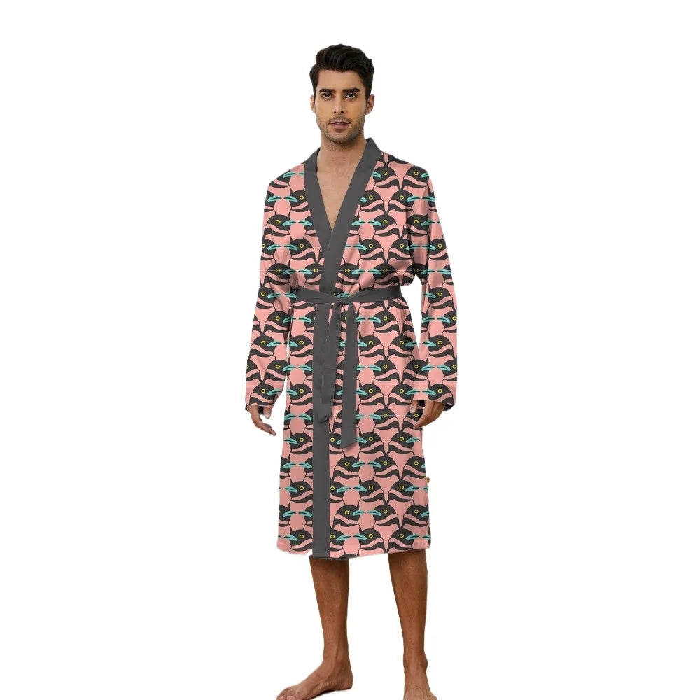 Men's 3D Penguin Quick-Dry Bathrobe