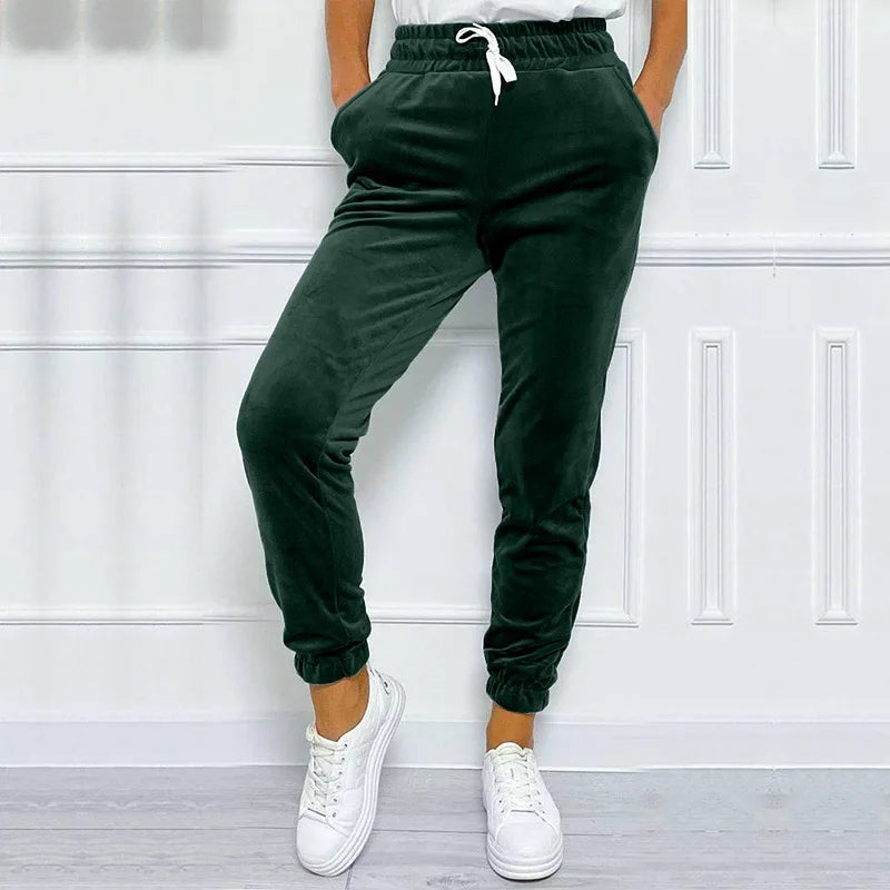 Velvet Joggers Women Warm Casual Fall Winter Pants