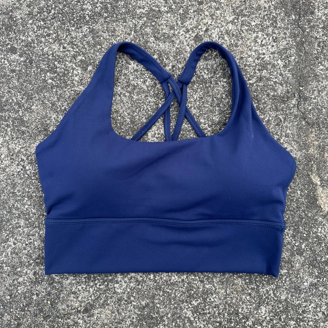Soft solid yoga bra, shockproof, cross-back fitness top