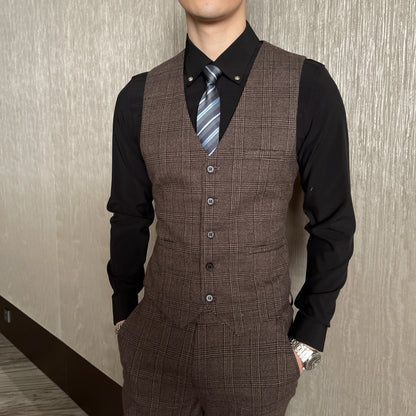 Men's Plaid 3-Piece Suit – Business Casual