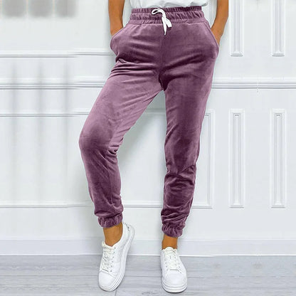Velvet Joggers Women Warm Casual Fall Winter Pants