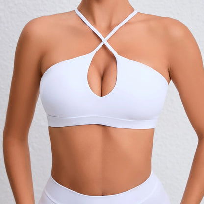 Stylish breathable padded sports bra for women gym yoga