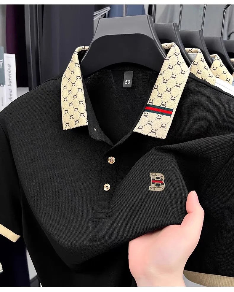 Luxury B letter polo shirt men summer fashion