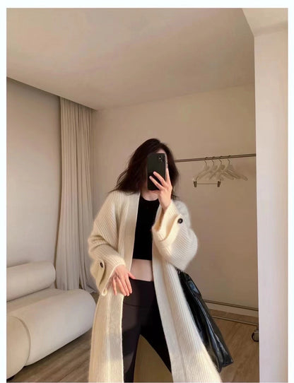 \Women Knitted Cardigan Sweater Autumn Winter Casual