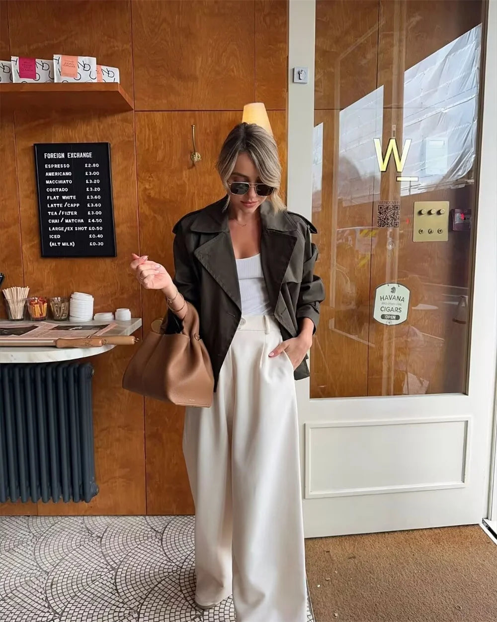 Vintage Cropped Trench Jacket – Women Chic Coat