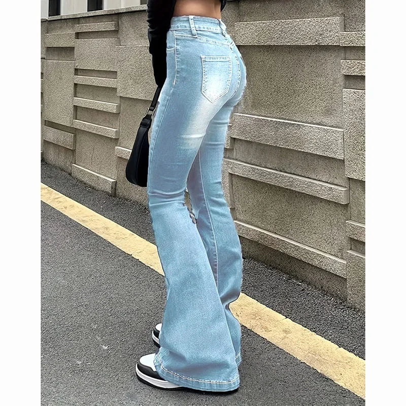 Women's High Waist Flared Jeans Stretch Bootcut Denim Pants