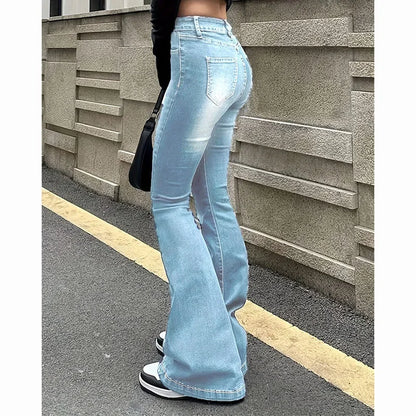 Women's High Waist Flared Jeans Stretch Bootcut Denim Pants