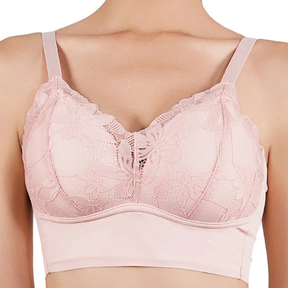 Wireless Lace Bra Adjustable Plus Small Large Cups
