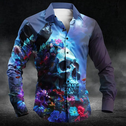 Halloween men’s gothic blood print shirt punk streetwear