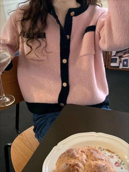 Autumn O-Neck Sweater Cardigan Women Knitted Jacket