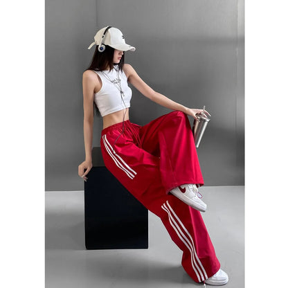 Women Baggy Stripe Cargo Joggers – Y2K Streetwear
