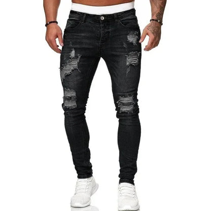 Men's Ripped Skinny Jeans – Stretch Hip Hop Denim