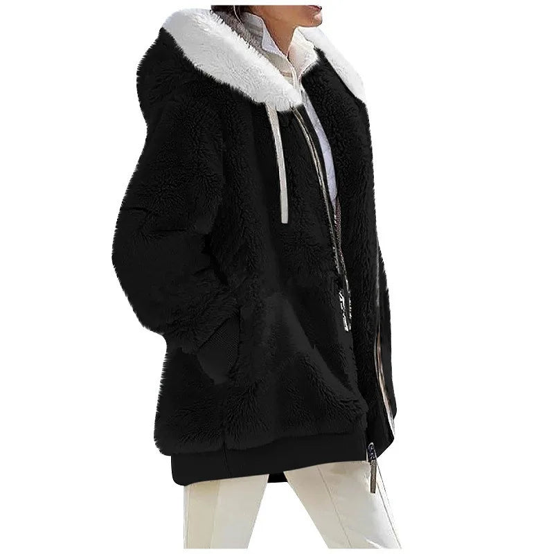 Women's Winter Hooded Fleece Coat