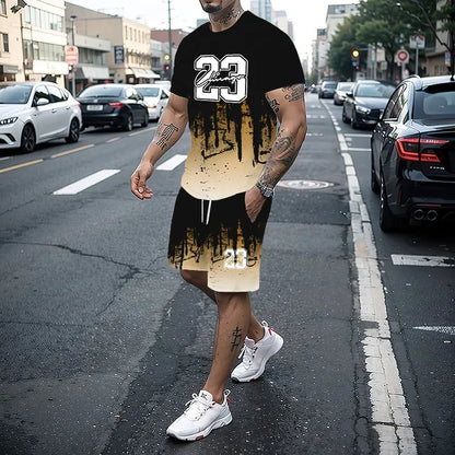 Men's Summer 2-Piece 3D Print T-Shirt