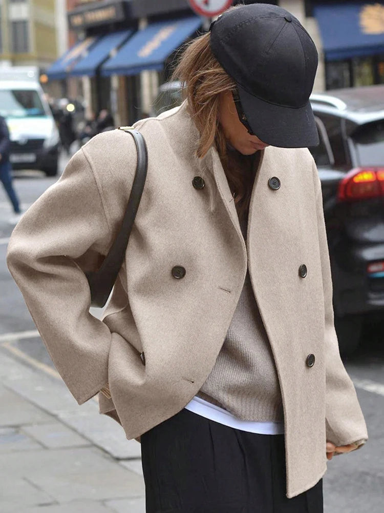 Stylish Women's Wool Coat Warm Autumn Winter Outerwear