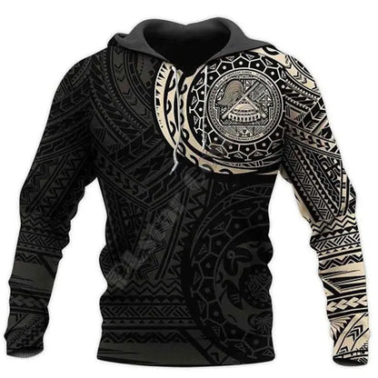 Men's 3D Wolf & Dragon Tattoo Hoodie  Retro Vintage Unisex Sweatshirt