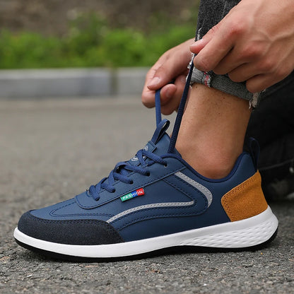 Italian PU leather men's sneakers, breathable summer fashion