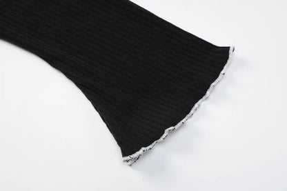 Dulzura Women’s Autumn Mini Dress – O-Neck, Long Sleeve, Ruffle Patchwork