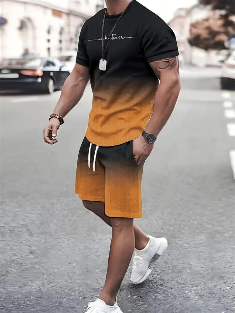 Men's Summer 2-Piece 3D T-Shirt & Shorts Set