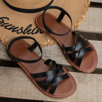 Summer women’s flat sandals with non-slip rubber soles