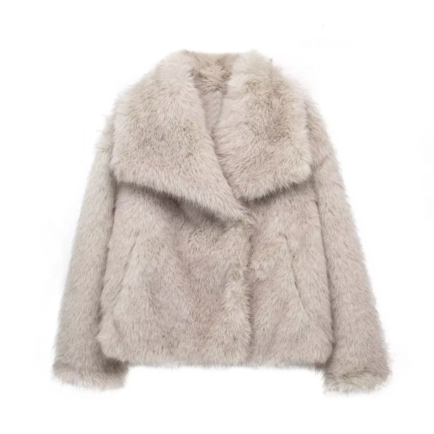 HH Women Faux Fur Coat – Warm Fluffy Jacket