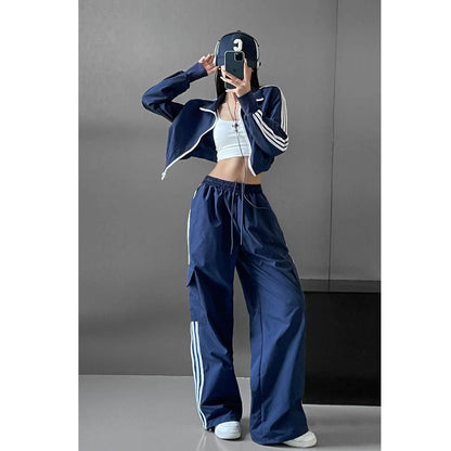 Women Baggy Stripe Cargo Joggers – Y2K Streetwear