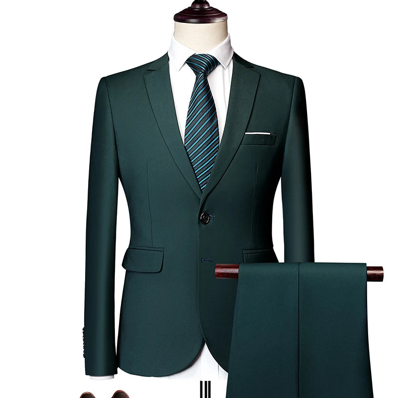 Men's Elegant 2-Piece Business Wedding Suit 2025