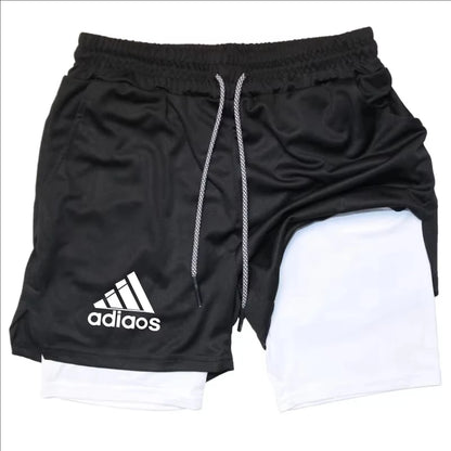 Men's 2-in-1 Compression Gym Shorts Quick Dry