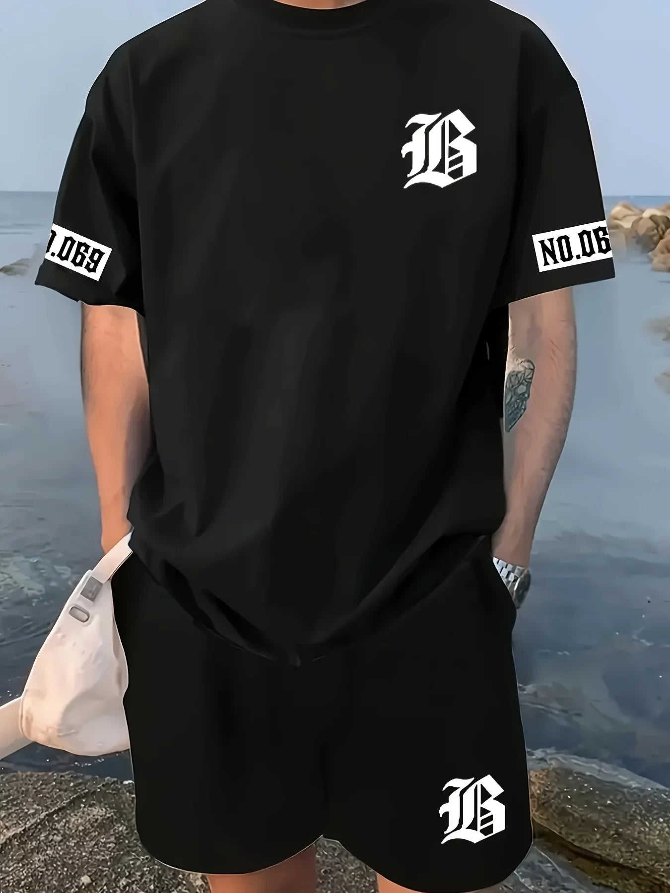 Summer Men’s Casual Letter Print T-Shirt & Shorts