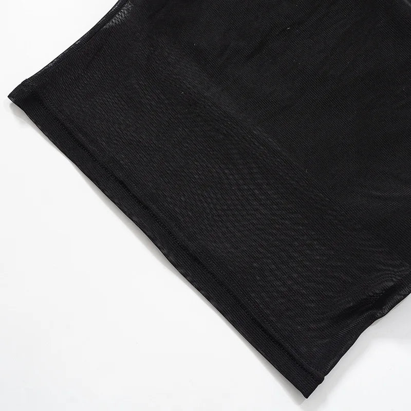 Black Mesh Corset Crop Top – Sexy Sleeveless Summer Tank