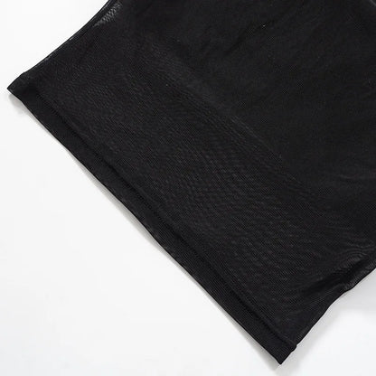 Black Mesh Corset Crop Top – Sexy Sleeveless Summer Tank