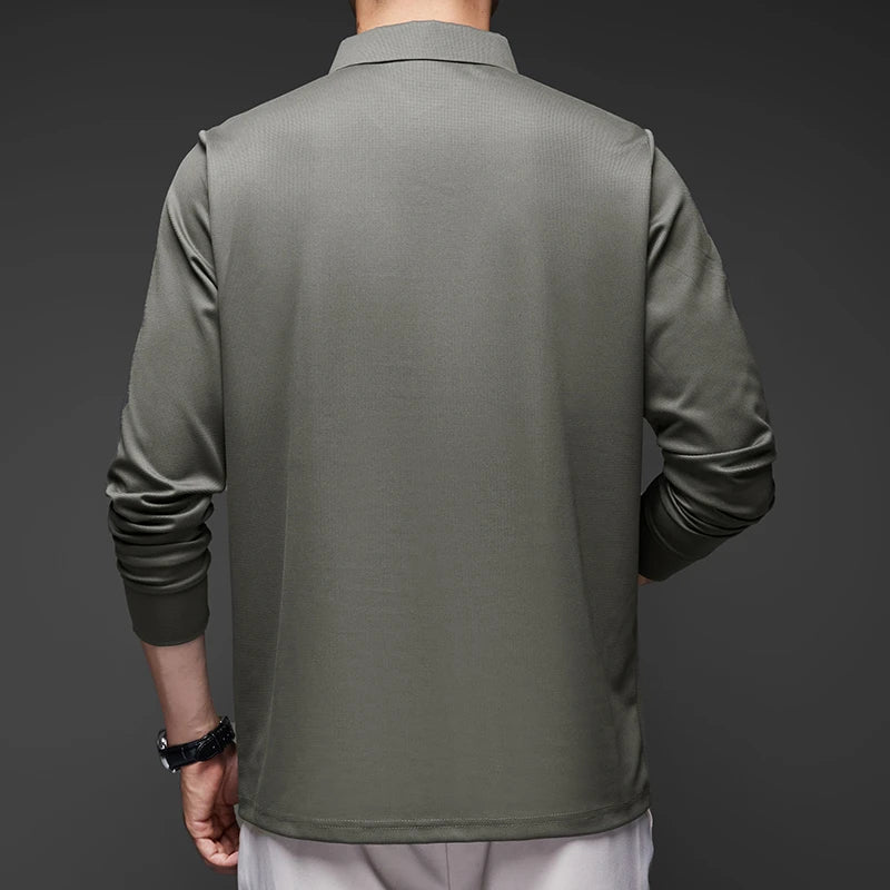 Men's Long Sleeve Polo Shirt Comfortable Fashionable Versatile