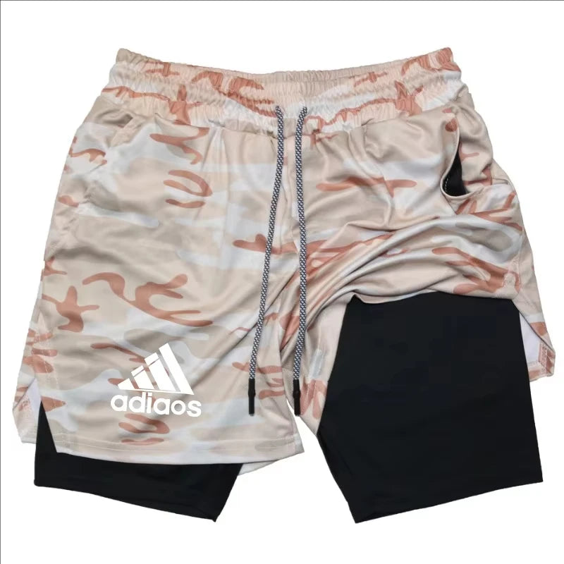 Men's 2-in-1 Compression Gym Shorts Quick Dry