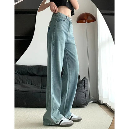 Korean High Waist Wide Leg Jeans for Women