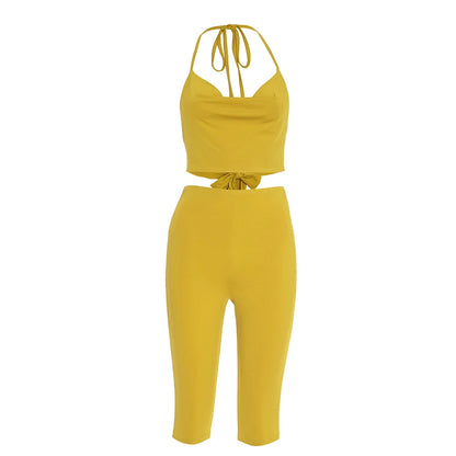 CUTENOVA Women Crop Top & Capri Set – Streetwear