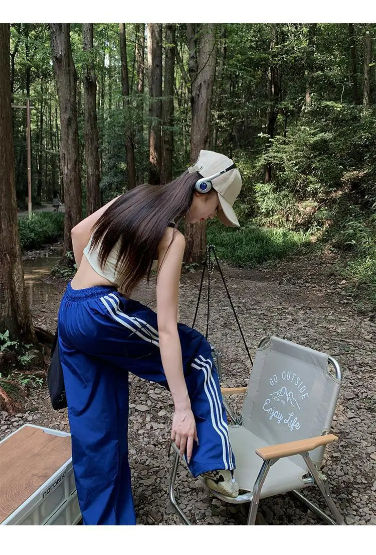 Women Baggy Stripe Cargo Joggers – Y2K Streetwear