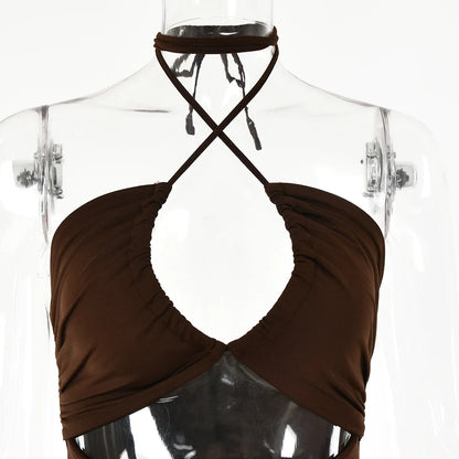 Sleeveless Sexy Midi Backless Slim Club Party Dress