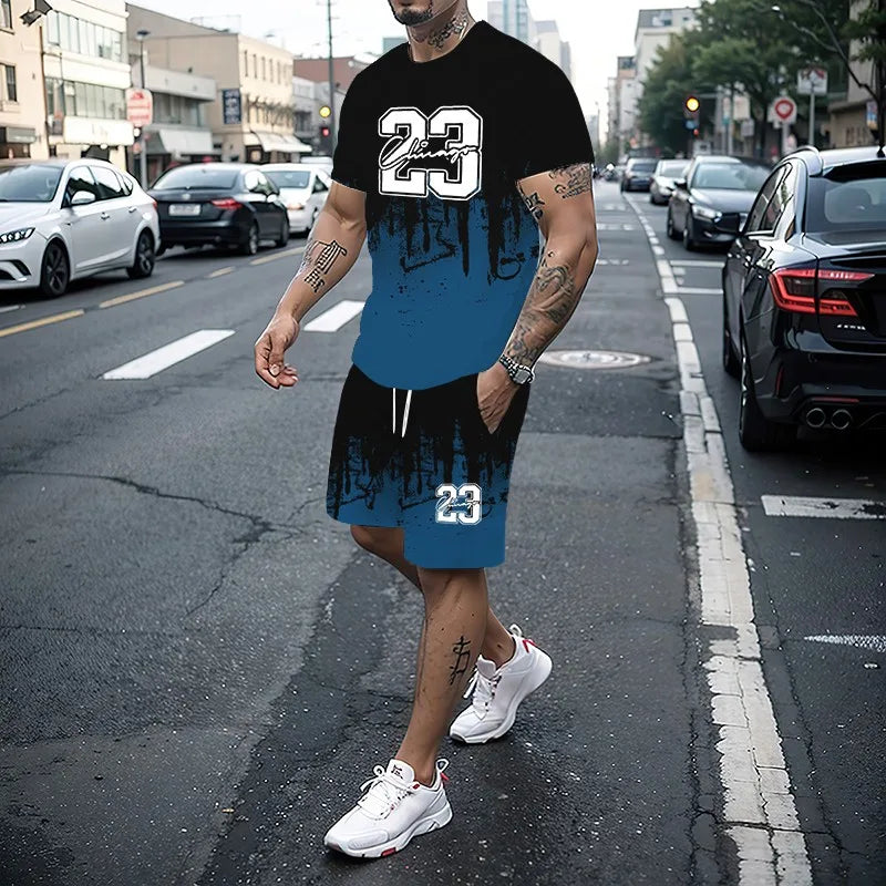 Men's Summer 2-Piece 3D Print T-Shirt