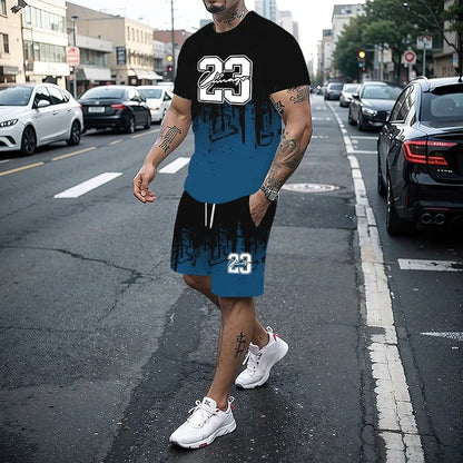 Men's Summer 2-Piece 3D Print T-Shirt