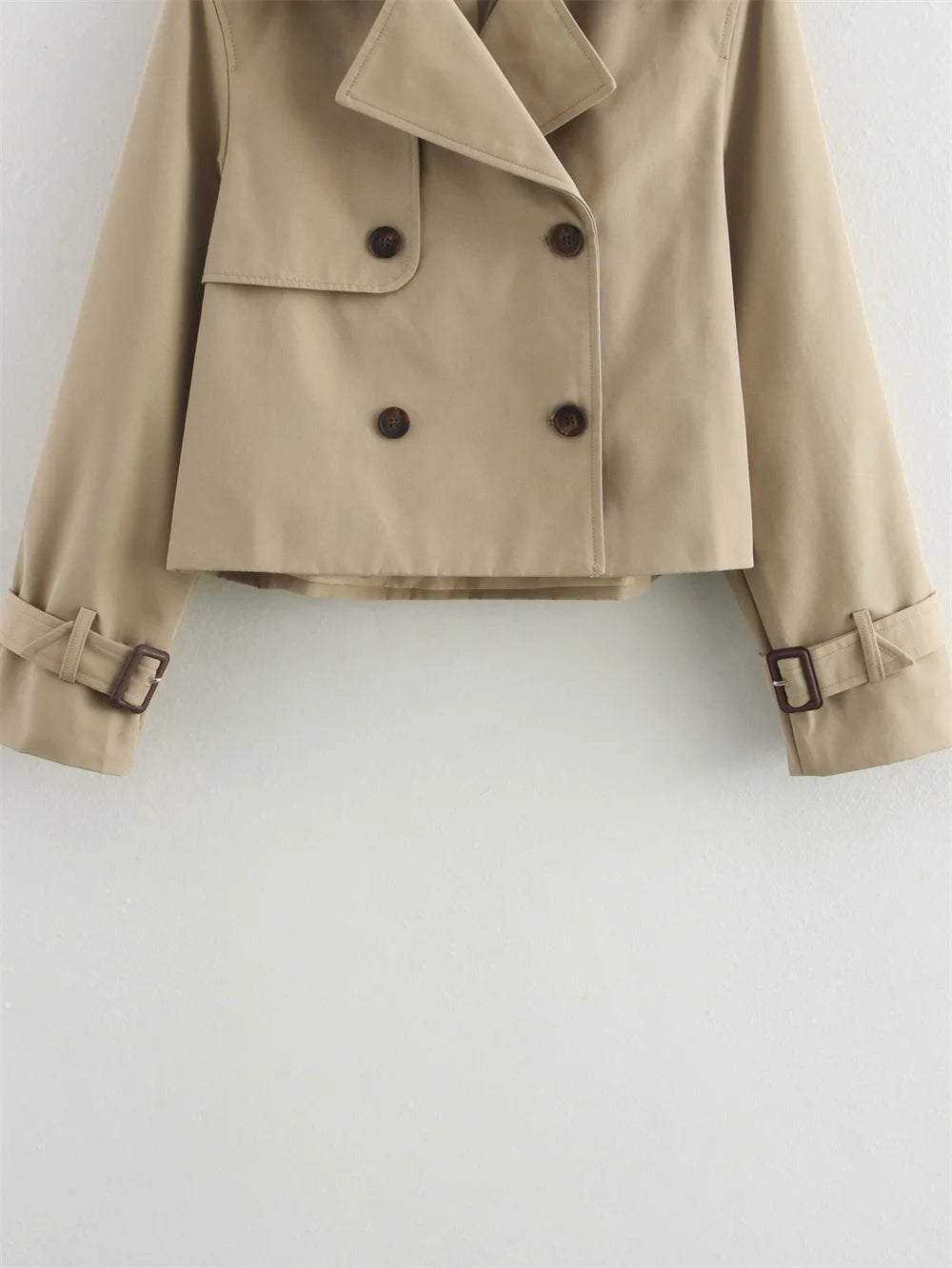 Vintage Cropped Trench Jacket – Women Chic Coat