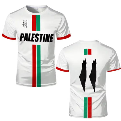 Palestine Flag Football T-Shirt Men’s Casual Summer Top
