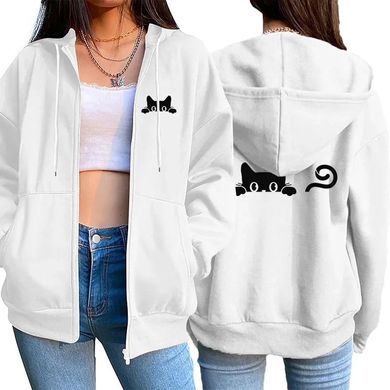 Women Hoodie Zipper Cardigan Casual Fashion Top 2025