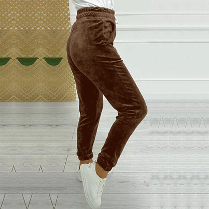 Velvet Joggers Women Warm Casual Fall Winter Pants